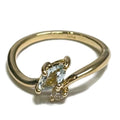 Aquamarine and Diamond Moi et Toi Gold Ring 1200.00