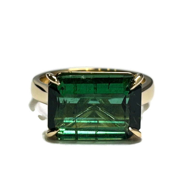 Emerald Cut Tourmaline Gold Ring By Laurel 4500.00