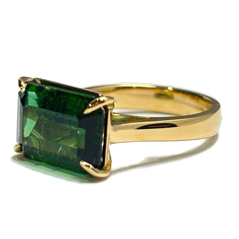 Emerald Cut Tourmaline Gold Ring By Laurel 4500.00