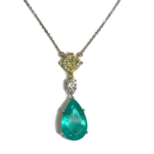 Paraiba Tourmaline, Diamond and Gold Necklace 55000.00