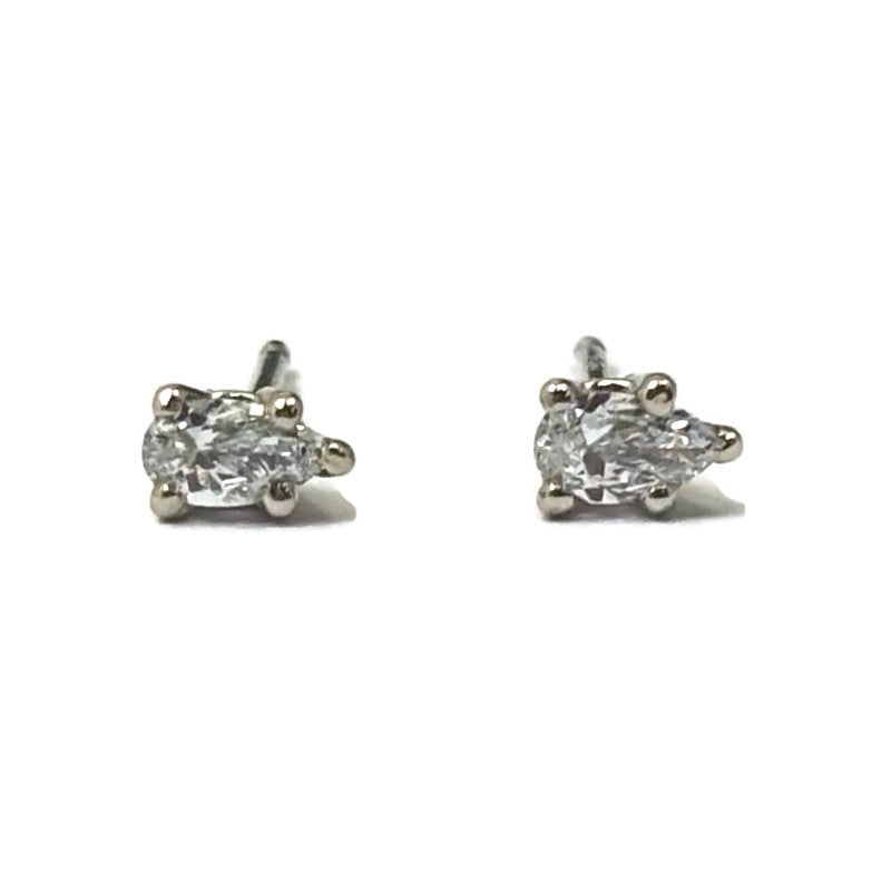Diamond Pear Stud White Gold Earring 700.00