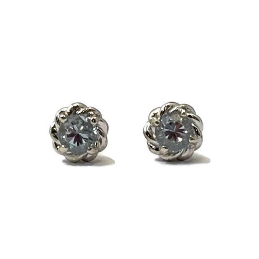 Aquamarine 0.3ctw Rope 14KW Gold Earring 460.00