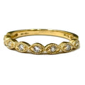 yellow Gold and Round Diamond Marquise Shaped Band 1250.00