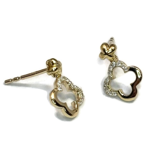 Yellow Gold and Diamond Clover Dangle Earring 1275.00