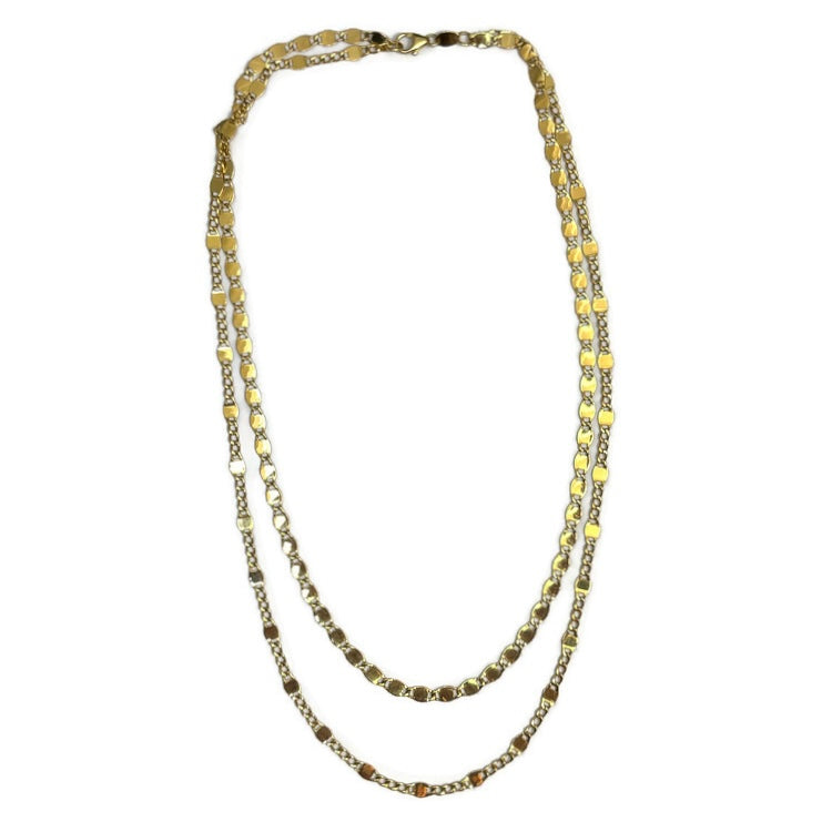 Double layered yellow Gold Chain Necklace 2200.00