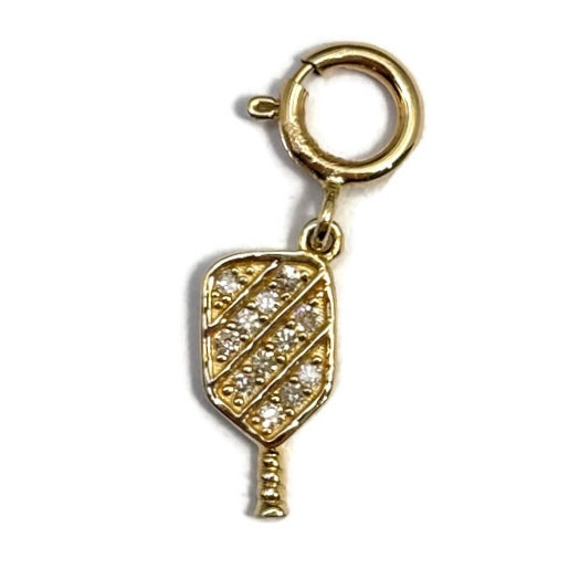 Diamond and Yellow Gold Pickleball Pendant 380.00