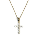 Diamond and Yellow Gold Cross Necklace 1600.00