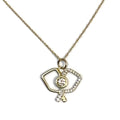 Diamond and Yellow Gold Pickleball Necklace 1590.00