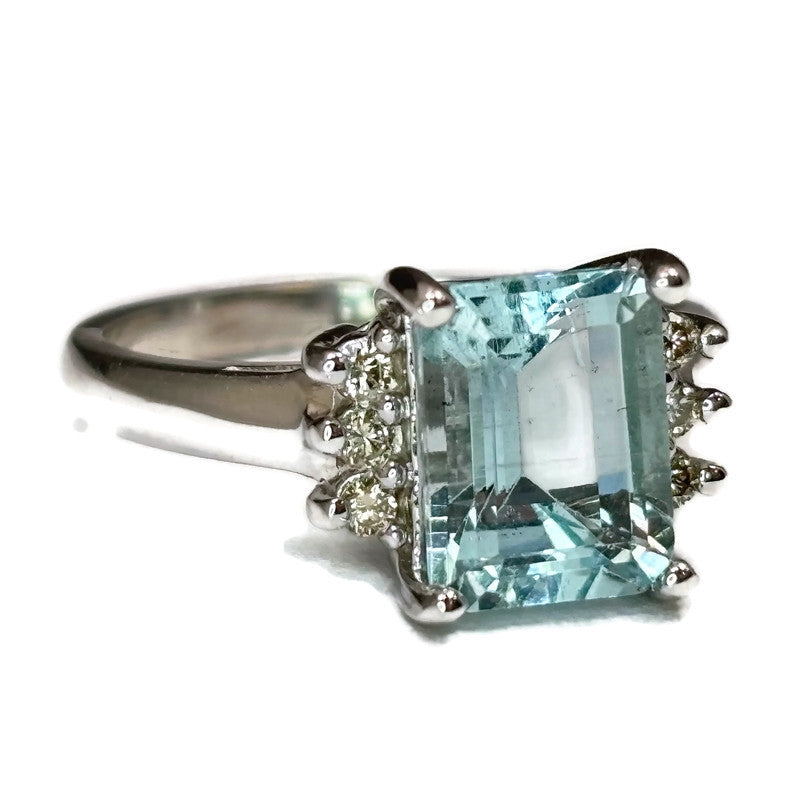 Aquamarine and Diamond 14K White Gold Ring 2775.00