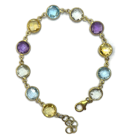 Citrine, Blue Topaz, Aquamarine and Amethyst Bracelet 320.00