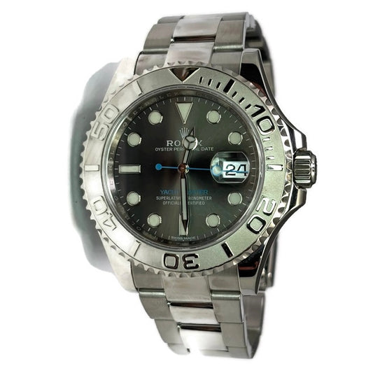 Stainless Steel Dark Rhodium Dial with Blue Hands Yacht-Master Rolex 15800.00