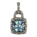 White Gold Diamond and Topaz Pendant 1300.00