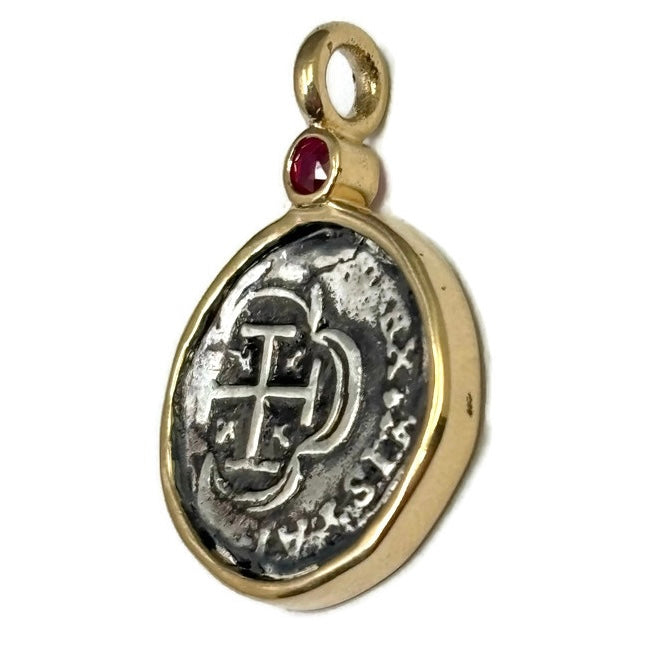 Atocha Coin and Ruby Gold Pendant 2650.00