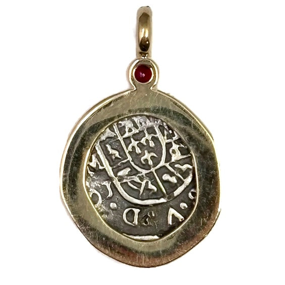 Atocha Coin and Ruby Gold Pendant 2650.00