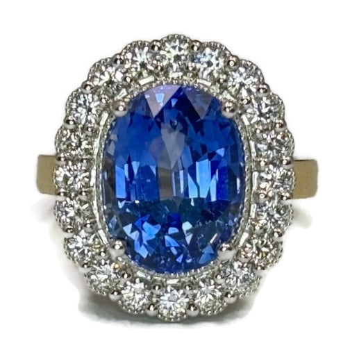 18K Yellow Gold Platinum Sapphire and Diamond Ring 33000.00