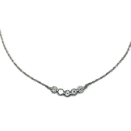Five Diamond Curve Platinum Necklace 2950.00