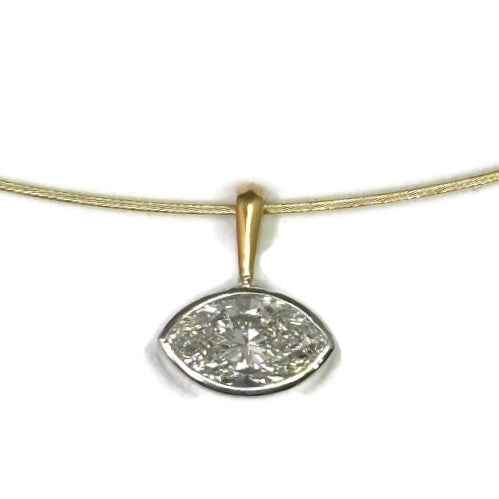 Marquise Diamond Dual Tone Gold Pendant 5200.00