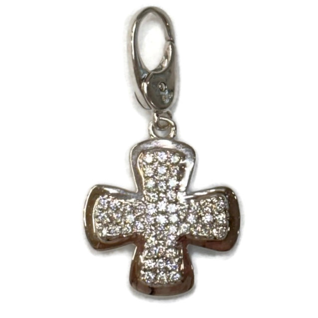 14K White Gold Pave Diamond Cross Pendant 3300.00