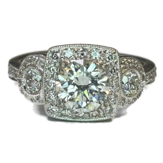 White Gold and Diamond Art Deco Engagement Ring 8400.00