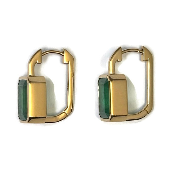 Brazil Emerald Hoop Huggie Earring 15000.00
