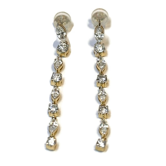 14K Yellow Gold Lab Diamond Dangle Earring 3080.00