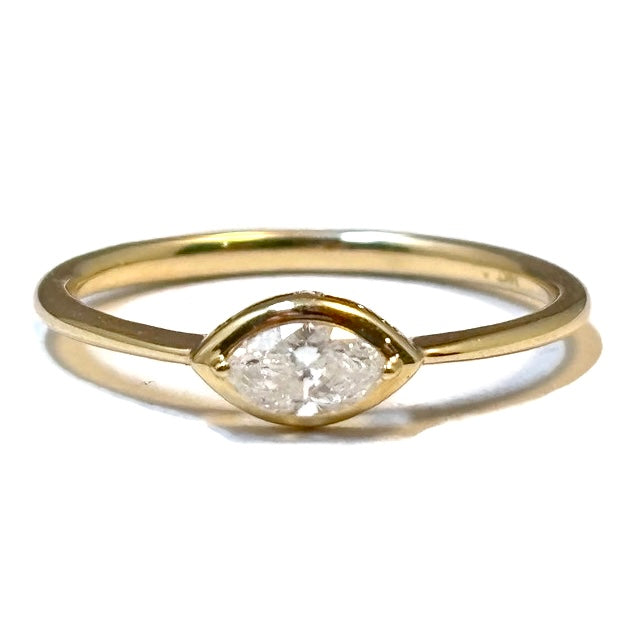 14K Yellow Gold 0.22cts Marquise Diamond Ring 1800.00
