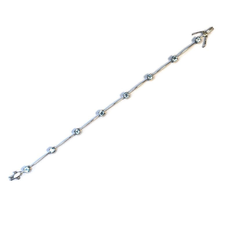 18K White Gold Aquamarine Satelite Bracelet 5500.00