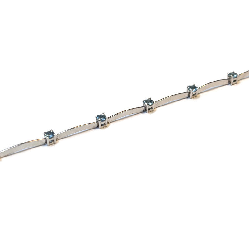 18K White Gold Aquamarine Satelite Bracelet 5500.00