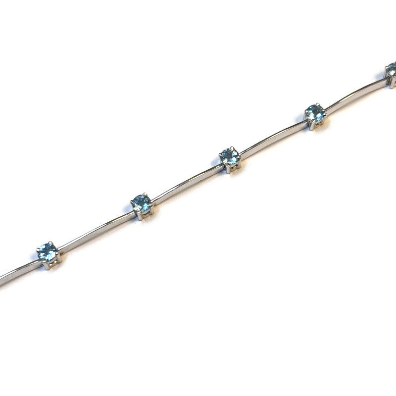 18K White Gold Aquamarine Satelite Bracelet 5500.00