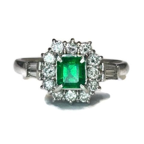 Emerald and Diamond Platinum Ring 5350.00
