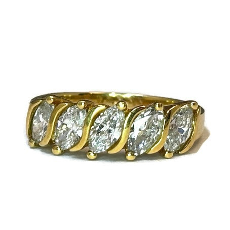 18K Yellow Gold and Marquise Diamond Band 7200.00