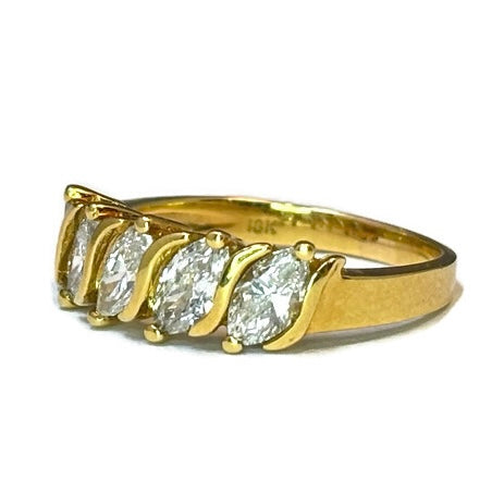 18K Yellow Gold and Marquise Diamond Band 7200.00