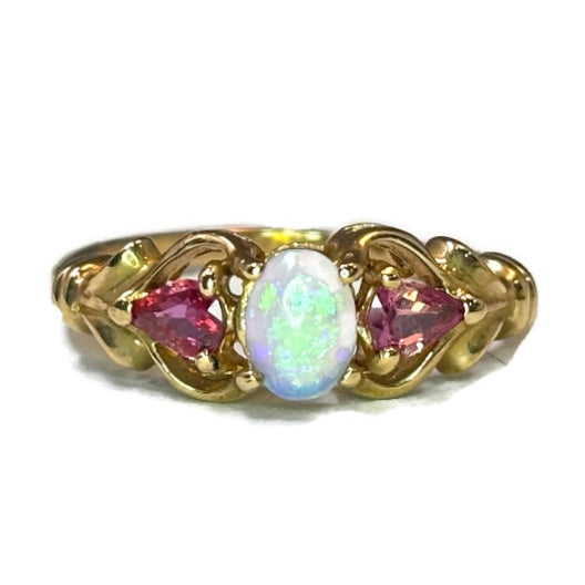 10K Yellow Gold Sapphire and Opal Ring 1250.00