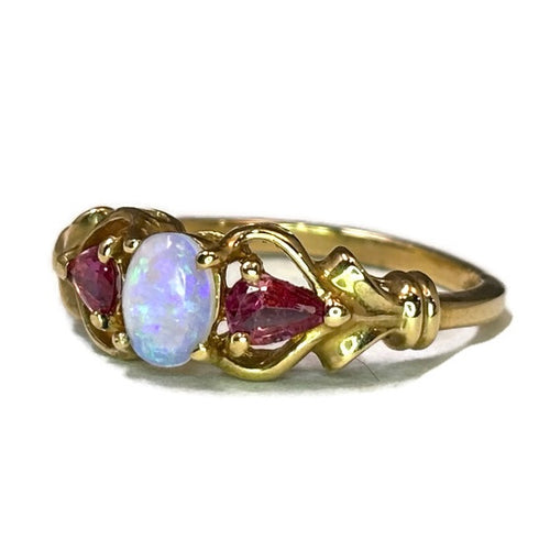 10K Yellow Gold Sapphire and Opal Ring 1250.00