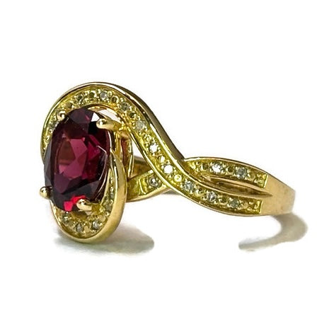 14K yellow Gold Garnet and Diamond Ring 3300.00