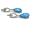 10K White Gold Topaz and Diamond Dangle Earrings 2000.00