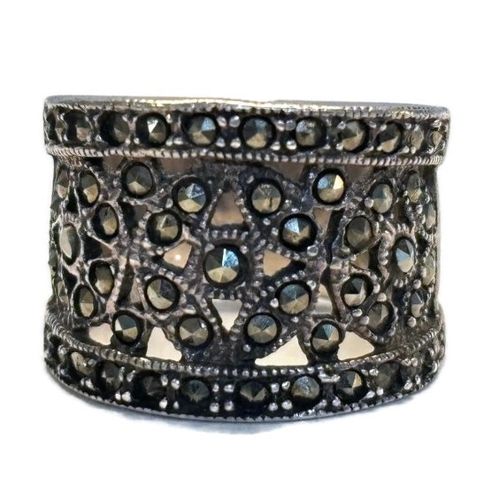 Sterling Silver Foil Back Band Antiqued 100.00