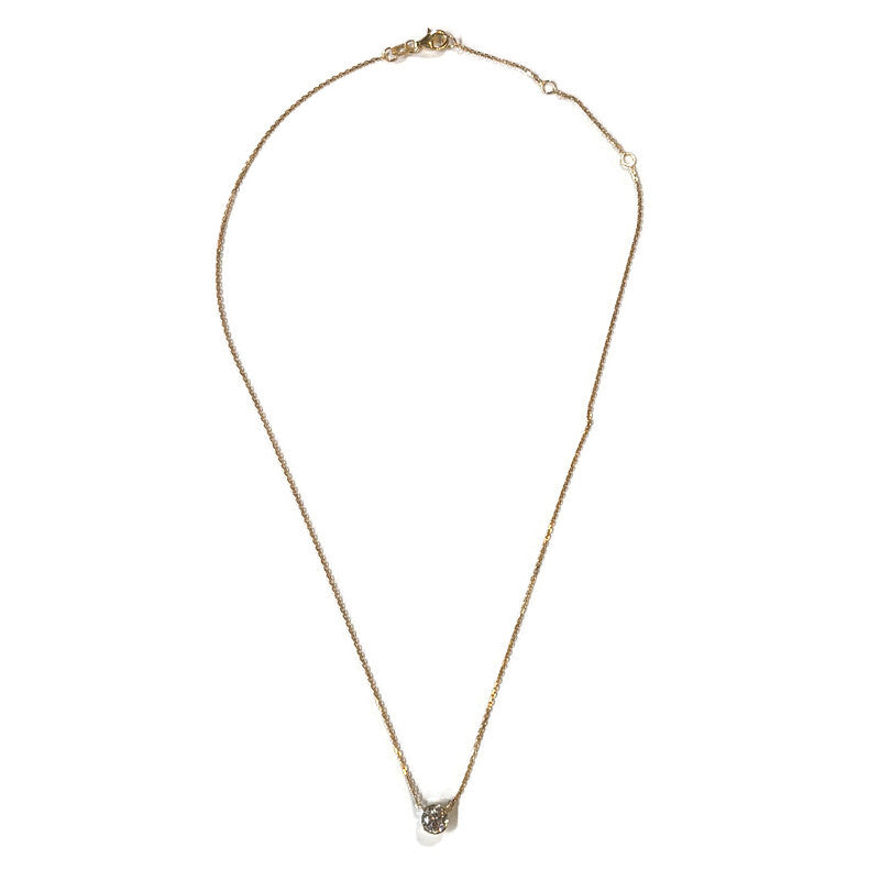 Yellow Gold Half Bezel Lab Grown Diamond Necklace 2500.00