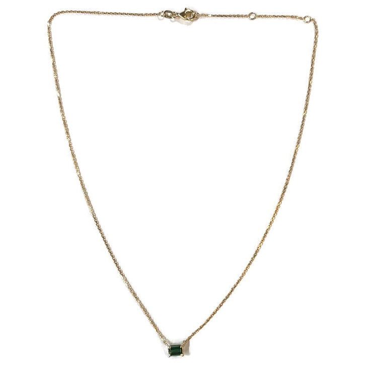 Tourmaline Solitaire Yellow Gold Necklace 1600.00