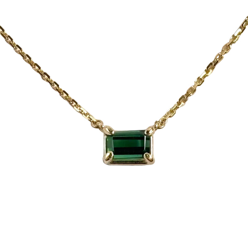 Tourmaline Solitaire Yellow Gold Necklace 1600.00