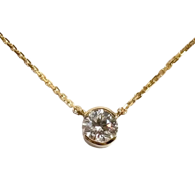 Yellow Gold Half Bezel Lab Grown Diamond Necklace 2500.00