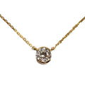 Yellow Gold Half Bezel Lab Grown Diamond Necklace 2500.00