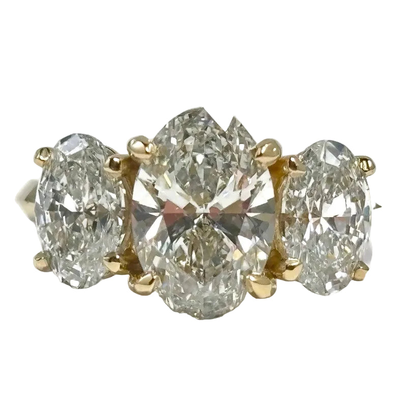4.01 Lab Grown Oval 3 Stone Diamond Ring 7200.00