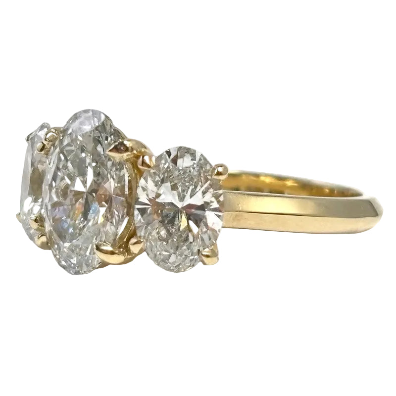 4.01 Lab Grown Oval 3 Stone Diamond Ring 7200.00