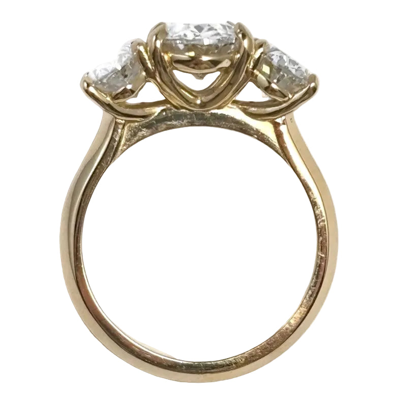 4.01 Lab Grown Oval 3 Stone Diamond Ring 7200.00