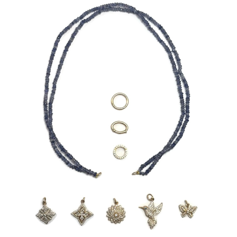 Tanzanite and Yellow Gold Charm Necklace (Strand ONLY) 400.00