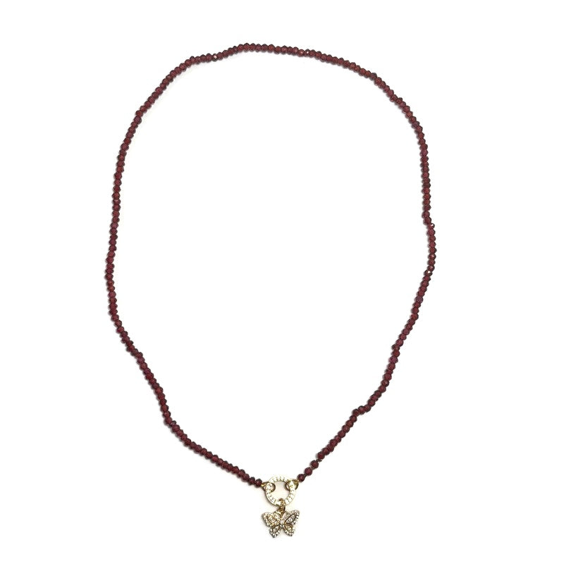 Garnet and Yellow Gold Charm Necklace (Strand ONLY) 340.00