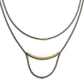 Gray Crystal Layered Gold Filled Necklace 155.00