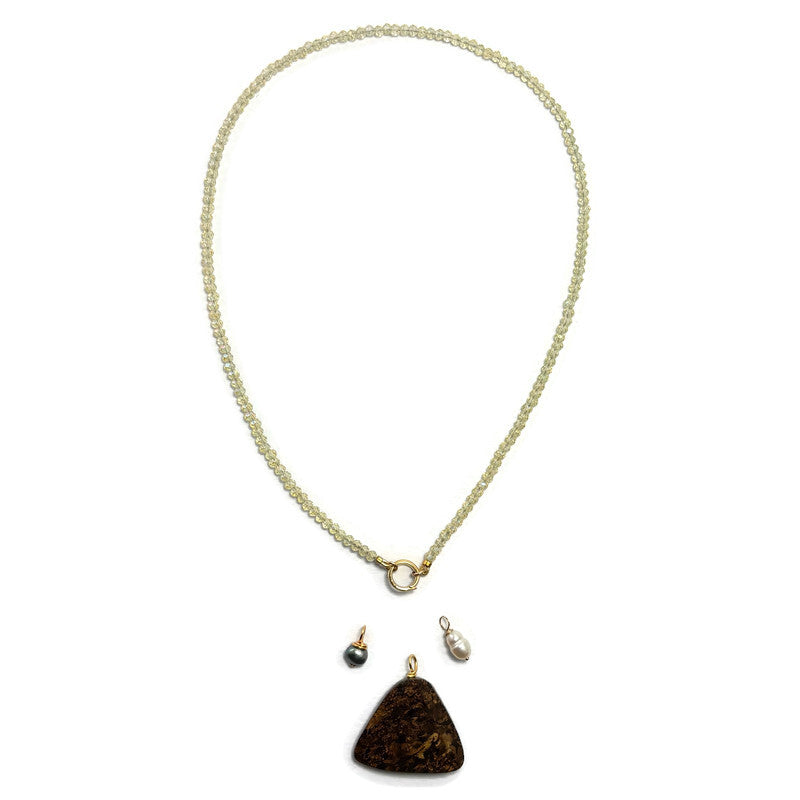Light Yellow Faceted Crystal Necklace Gold Filled (Strand ONLY) 190.00