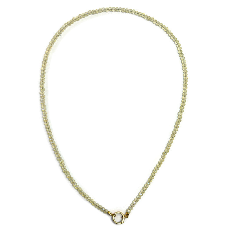 Light Yellow Faceted Crystal Necklace Gold Filled (Strand ONLY) 190.00
